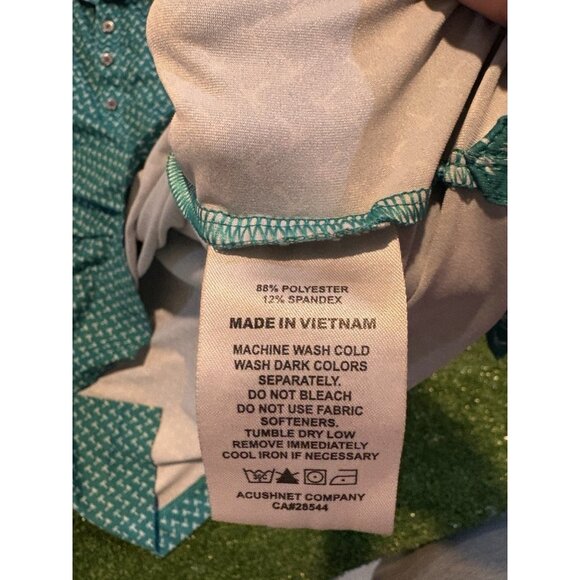 Footjoy polo mens XL green white lightweight breathable palm tree stretch K - Picture 4 of 13